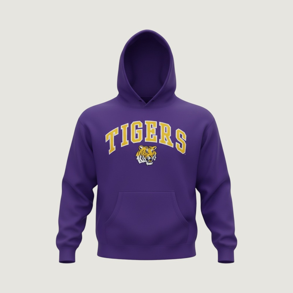 Varsity Classics NCC LSU Tigers Graphic Hoodie Sweatshirt 2XL Mens Unisex